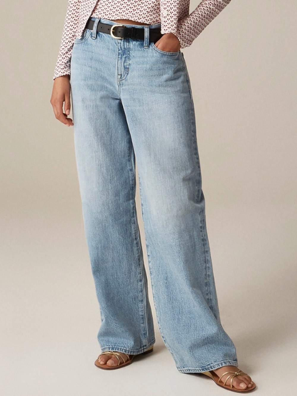J. Crew Lower-Rise Wide-Leg Light Blue Wash Jean Size 31